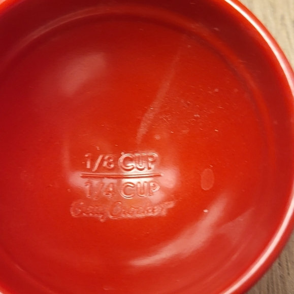 Food Prep Nesting Bowls With Measurements 1/8 Cup To 2 cup Red Melamine Set Of 5 - Picture 5 of 9